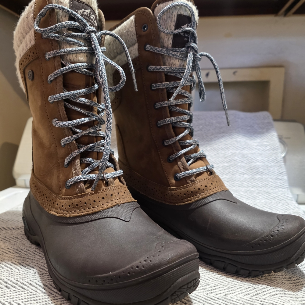 Women's Brown and Black Winter Boots